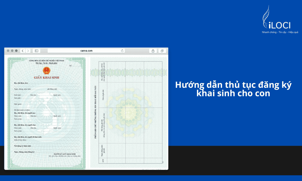 Hướng dẫn thủ tục đăng ký khai sinh cho con